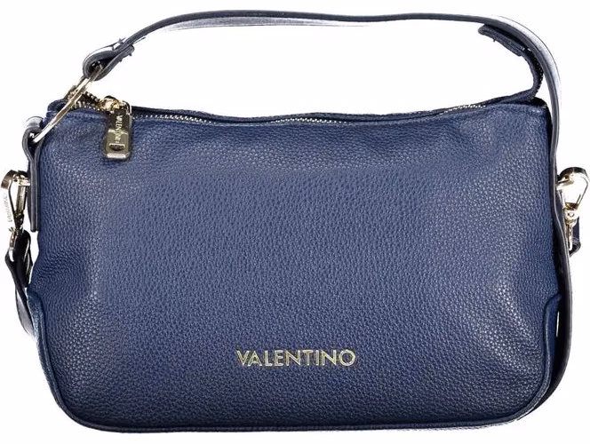 Blue Polyurethane Women's Bag with Adjustable Strap and Pocket