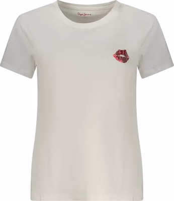 White Cotton Women T-Shirt