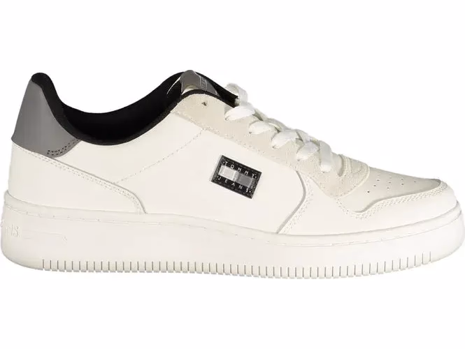 White Polyurethane Men Sneaker