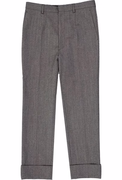 Gray Wool Casual Pants