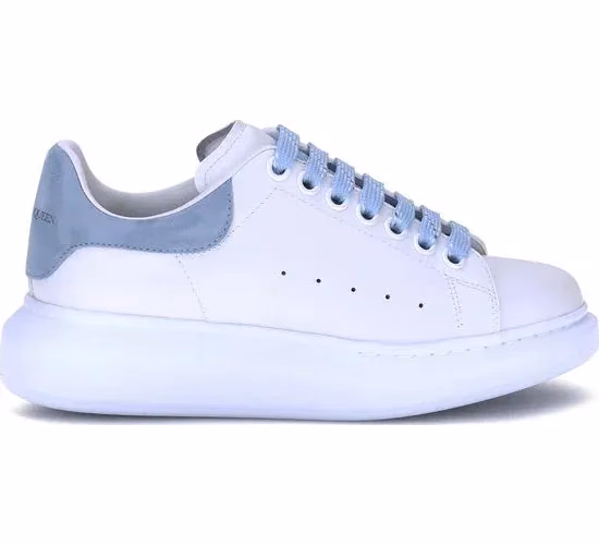 Blue Calf Leather Bos Taurus Platform Sneakers
