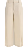 Beige Cotton Casual Pants 1
