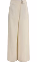 Beige Viscose Casual Pants 1
