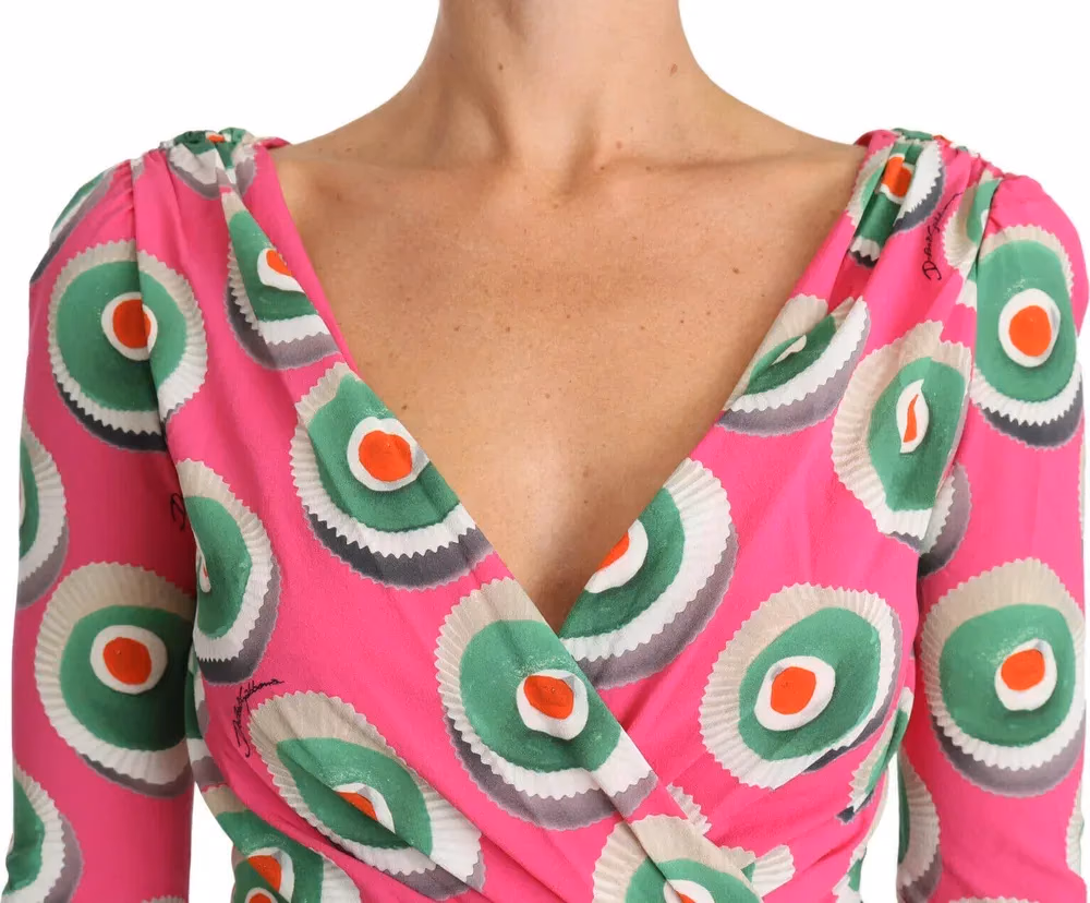 Pink Silk Cup Cake Sheath Stretch  Dress
