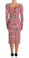 Pink Silk Cup Cake Sheath Stretch  Dress 3
