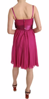 Fuchsia Pink Bow Silk Sleeveless Dress 3