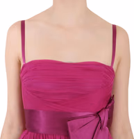 Fuchsia Pink Bow Silk Sleeveless Dress 4
