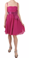 Fuchsia Pink Bow Silk Sleeveless Dress 5