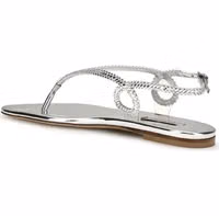 Silver Calf Leather Bos Taurus Flat Sandals 3