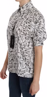 White Musical Instrument Collared Blouse  Shirt 1