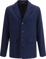 Blue Cotton Full-Length Jacket 1