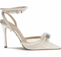 White Silk High Heel Pumps 1