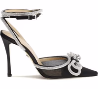 Black Silk High Heel Pumps 1