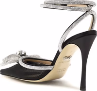 Black Silk High Heel Pumps 3