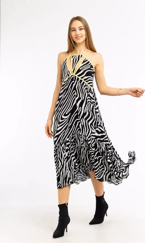 Black Viscose Casual Dress