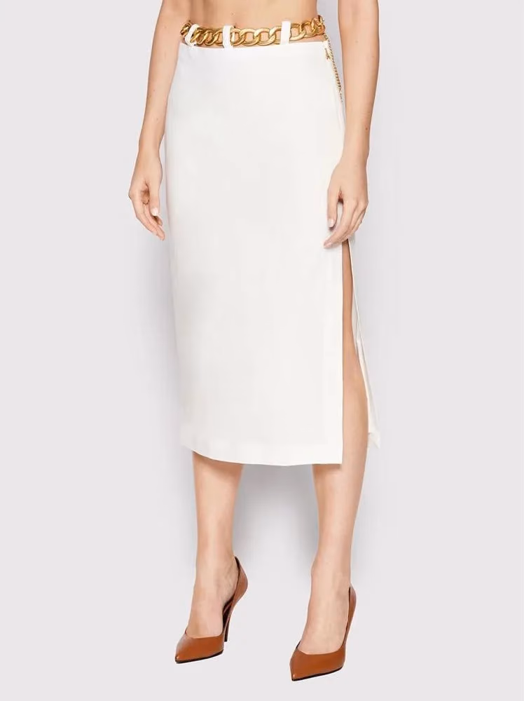 White Viscose Long Skirt
