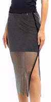 Black Polyester Midi Skirt 2