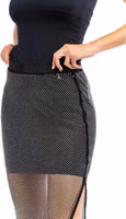 Black Polyester Midi Skirt 3