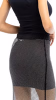 Black Polyester Midi Skirt 5
