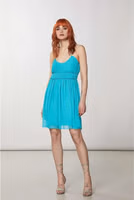 Turquoise Polyester Casual Dress 1