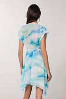 Turquoise Polyester Casual Dress 3