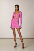 Purple Nylon Casual Dress 1