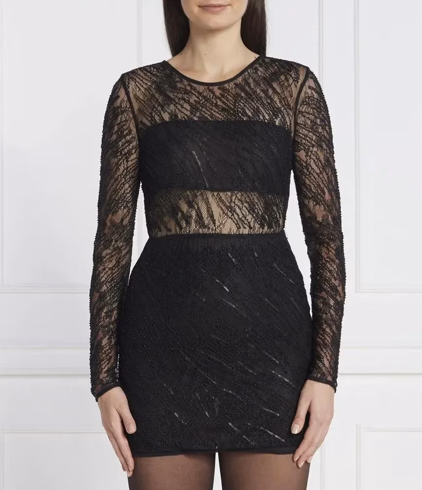 Black Nylon Cocktail Dress