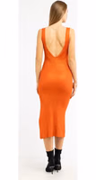 Orange Viscose Casual Dress 5