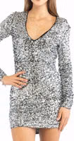 Silver Polyester Cocktail Dress 4