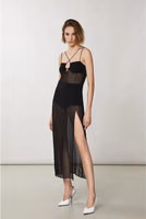 Black Viscose Cocktail Dress 1