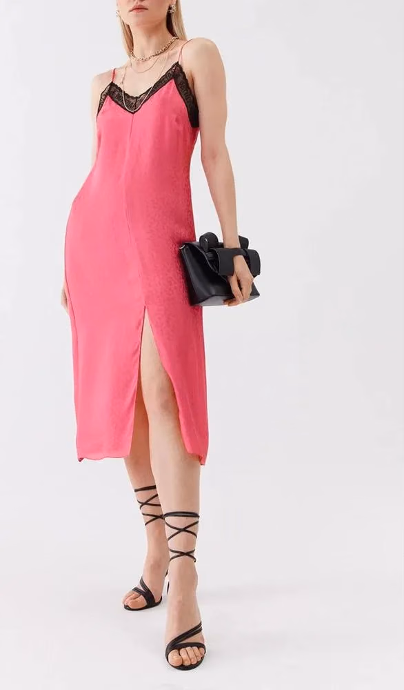 Fuchsia Viscose Casual Dress