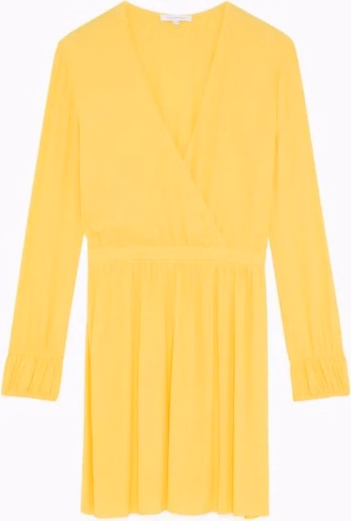 Yellow Viscose Casual Dress