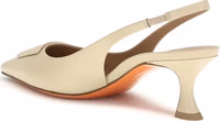 Beige Calf Leather Bos Taurus Mid Heel Pumps 3