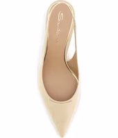 Beige Calf Leather Bos Taurus Mid Heel Pumps 4