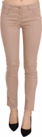 Brown Low Waist Slim Fit Skinny Cotton Pants 4
