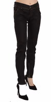 Cotton Black Mid Waist Skinny Denim Jeans 2