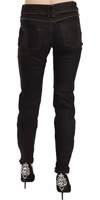 Cotton Black Mid Waist Skinny Denim Jeans 4