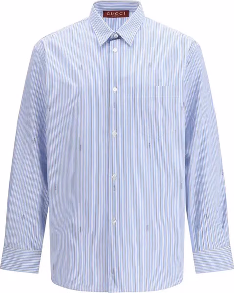 Blue Cotton Pattern Shirt