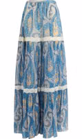 Multicolor Silk Long Skirt 1