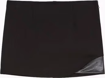 Black Viscose Mini Skirt