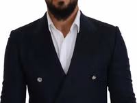 بليزر معطف رسمي أزرق مزدوج الصدر 4