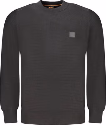 Black Cotton Men Sweater
