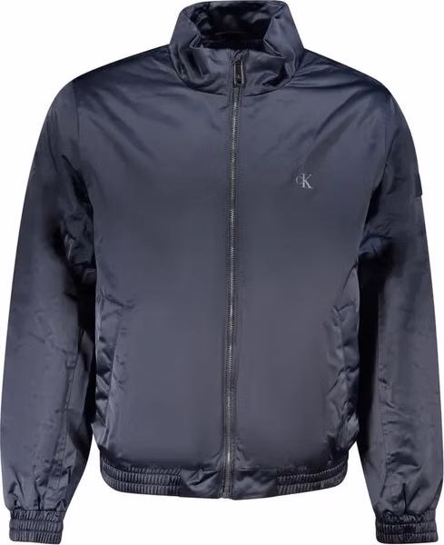 Blue Polyester Men Jacket