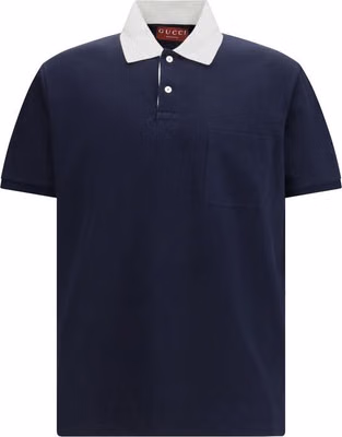 Blue Cotton Polo Shirt