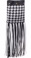 Black And White Leather And Textile Shoulder Bag 3