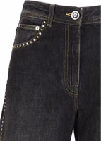 Black Cotton Straight-Leg Jeans 3