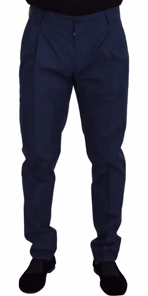 Blue Cotton Dress Pants