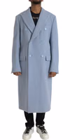 Blue Cashmere Trench Coat 1