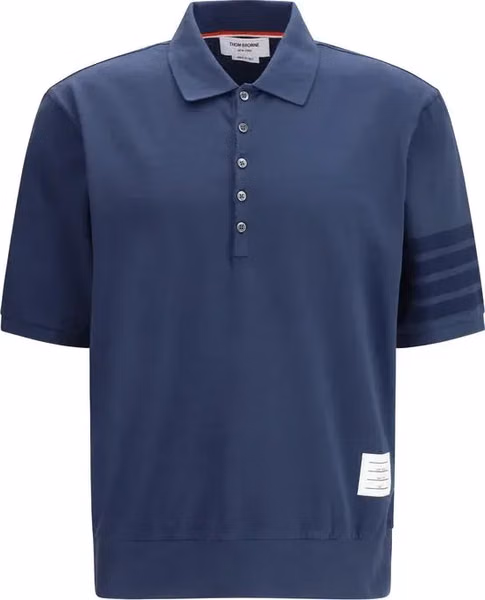 Blue Cotton Polo Shirt