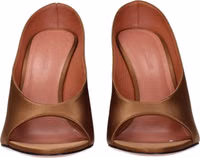 Brown Satin High Heel Pumps 3